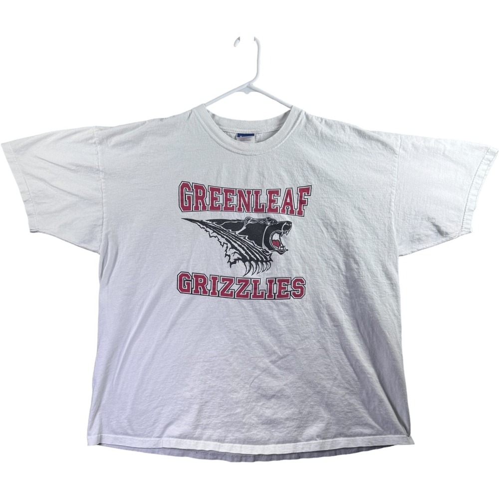Champion Greenleaf Grizzlies T Shirt Mens 2XL White Short Sleeve Cotton Graphic - Picture 1 of 7
